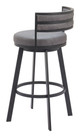 Gimsby Gray Steel and Polyurethane Swivel Barstool