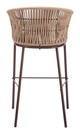 Freycinet Natural (Set of 2) Steel and Polyester Barstool for Outdoor Use