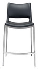 Ace Black & Silver (Set of 2) Stainless Steel and Polyurethane Counter Stool