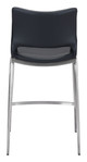 Ace Black & Silver (Set of 2) Stainless Steel and Polyurethane Counter Stool