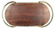 Antalya Multicolor Natural Marble and Mango Wood Oval Bar Cart