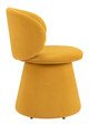 Oblic Orange Polyester Swivel Dining Chair