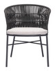 Freycinet Black (Set of 2) Steel and Polyester Dining Chair for Outdoor Use