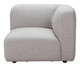 Biak Gray Poplar Wood and Polyester Corner Chair