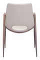 Desi Beige & Walnut (Set of 2) Steel and Polyurethane Dining Chair