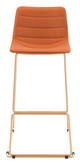 Adele Orange & Gold (Set of 2) Steel and Polyester Barstool