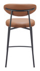 Rorun Brown (Set of 2) Steel and Polyurethane Counter Stool