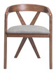 Cairo Dove Gray & Walnut Rubberwood and Polyester Dining Chair