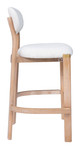 Rilou White & Natural (Set of 2) Rubberwood and Steel Barstool