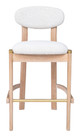 Rilou White & Natural (Set of 2) Rubberwood and Steel Barstool