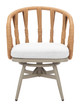 Safal Multicolor Aluminum and Polyester Swivel Dining Chair for Outdoor Use