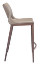 Ace Brown & Walnut (Set of 2) Steel and Polyurethane Counter Stool