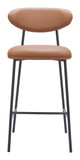 Rorun Brown (Set of 2) Steel and Polyurethane Barstool