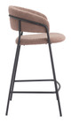 Josephine Brown (Set of 2) Steel and Polyester Counter Stool