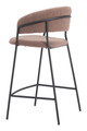 Josephine Brown (Set of 2) Steel and Polyester Counter Stool