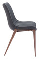 Magnus Black & Walnut (Set of 2) Steel and Polyurethane Dining Chair