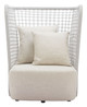 Hudu Beige Aluminum and Polyester Accent Chair for Outdoor Use