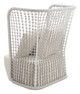 Hudu Beige Aluminum and Polyester Accent Chair for Outdoor Use