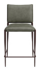 Freesia Olive Green (Set of 2) Steel and Polyurethane Counter Stool