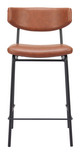 Charon Vintage Brown (Set of 2) Steel and Polyurethane Counter Stool