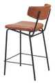 Charon Vintage Brown (Set of 2) Steel and Polyurethane Counter Stool