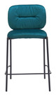 Plat Green (Set of 2) Steel and Polyester Stackable Counter Stool