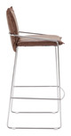 Pola Brown Steel and Polyurethane Barstool