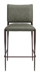 Freesia Olive Green (Set of 2) Steel and Polyurethane Barstool