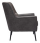 Ontario Vintage Black Steel and Polyester Accent Chair