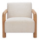Subliem Cotton White Ash Wood and Polyester Accent Chair