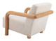 Subliem Cotton White Ash Wood and Polyester Accent Chair