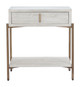 Yoru Oak White Steel Rectangular Side Table