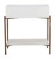 Yoru Oak White Steel Rectangular Side Table