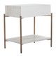 Yoru Oak White Steel Rectangular Side Table