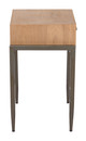 Verec Natural Fir Wood and Steel Rectangular Side Table