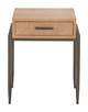 Verec Natural Fir Wood and Steel Rectangular Side Table