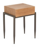 Verec Natural Fir Wood and Steel Rectangular Side Table