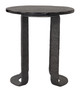 Divin Black Sand Cast Glass and Aluminum Round Side Table