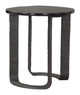 Divin Black Sand Cast Glass and Aluminum Round Side Table