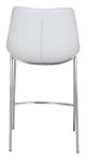 Magnus White & Silver (Set of 2) Stainless Steel Counter Stool