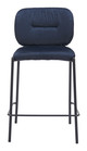 Plat Blue (Set of 2) Steel and Polyester Stackable Counter Stool