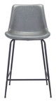 Byron Gray Steel and Polyurethane Counter Stool