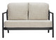 Rein Beige Aluminum and Olefin Loveseat for Outdoor Use