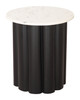 Slika White & Black Natural Marble and Iron Round Side Table