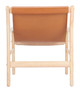 Doek Tan Leather and Rubberwood Accent Chair