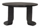 Divin Black Sand Cast Glass and Aluminum Round Coffee Table