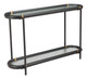 Aneis Black Glass and Fir Wood Oval Console Table