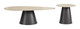 Reyes Natural & Black Sintered Stone and Steel Coffee Table Set