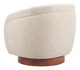 Vinta Beige Elm Wood and Polyester Swivel Chair