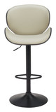 Meyane Gray Steel and Polyurethane Swivel Height-Adjustable Barstool